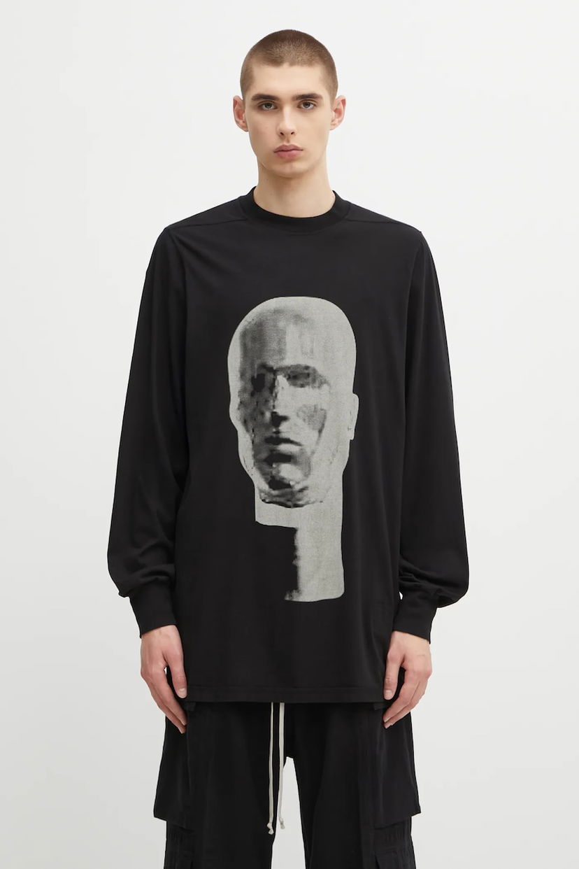 Футболка Rick Owens Rick Owens DRKSHDW Jumbo Long Sleeve T-Shirt with Print чорний | DU02E7261.RNEP1