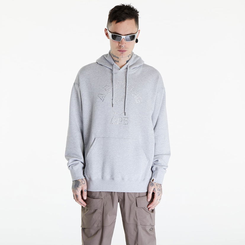 Світшоти BAPE A BATHING APE Rhinestone College Pullover Hoodie Gray Сірий | 001PPK301306M GRA