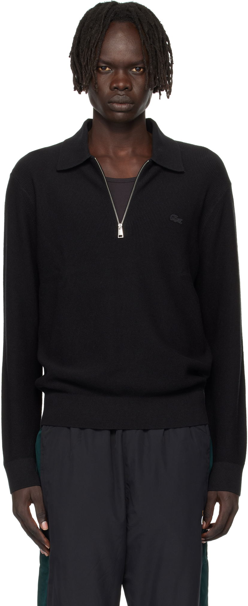 Сорочка поло Lacoste Lacoste Half-Zip Polo чорний | AH5187_031