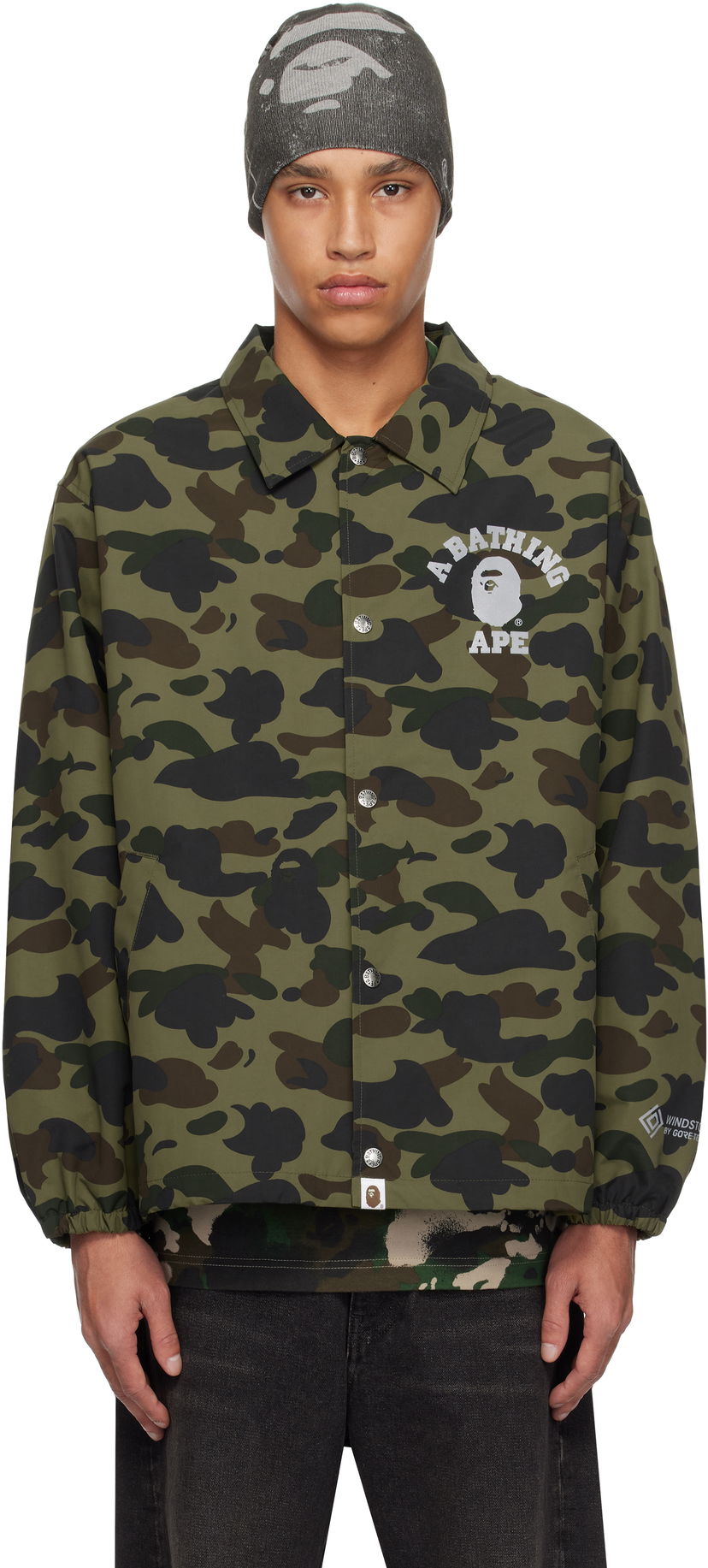 Вітровка BAPE A Bathing Ape Gore-Tex Windstopper 1st Camo Coach Jacket Зелений | 001LJK701005M