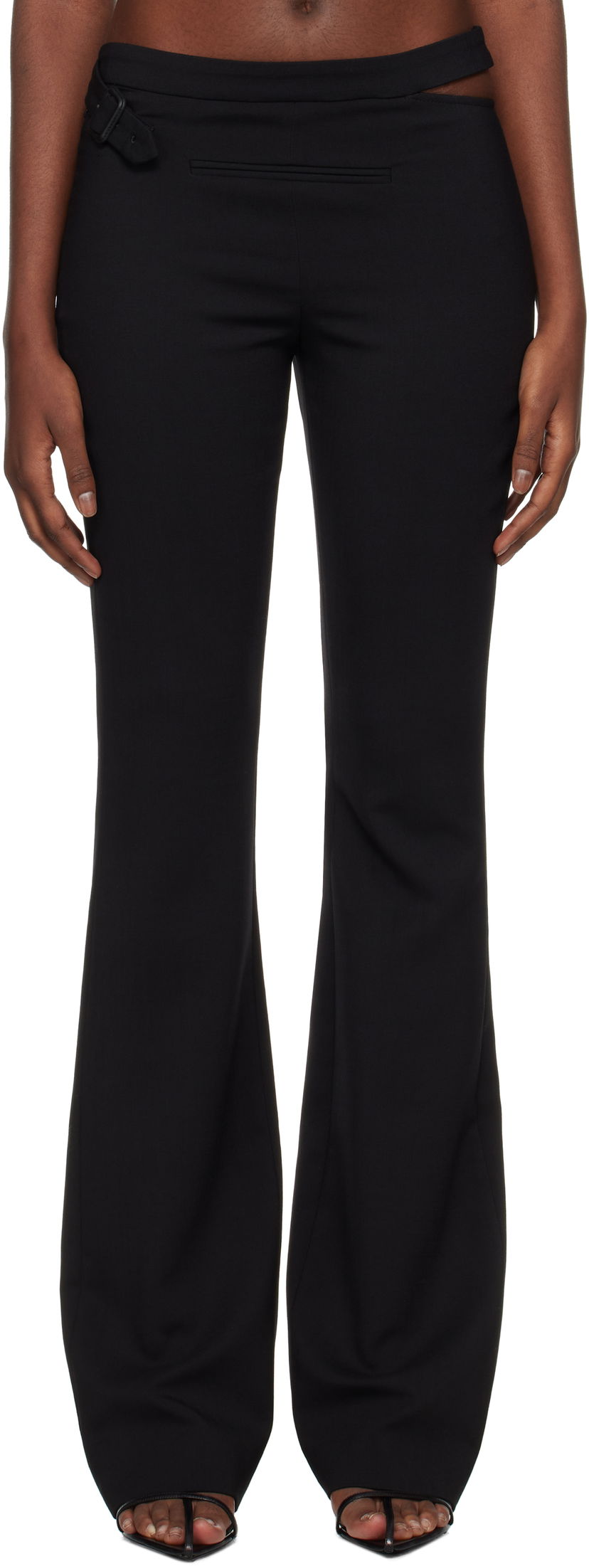 Штани Courrèges Courrèges Tailored Slash Flare Trousers чорний | 424CPA265WO0113