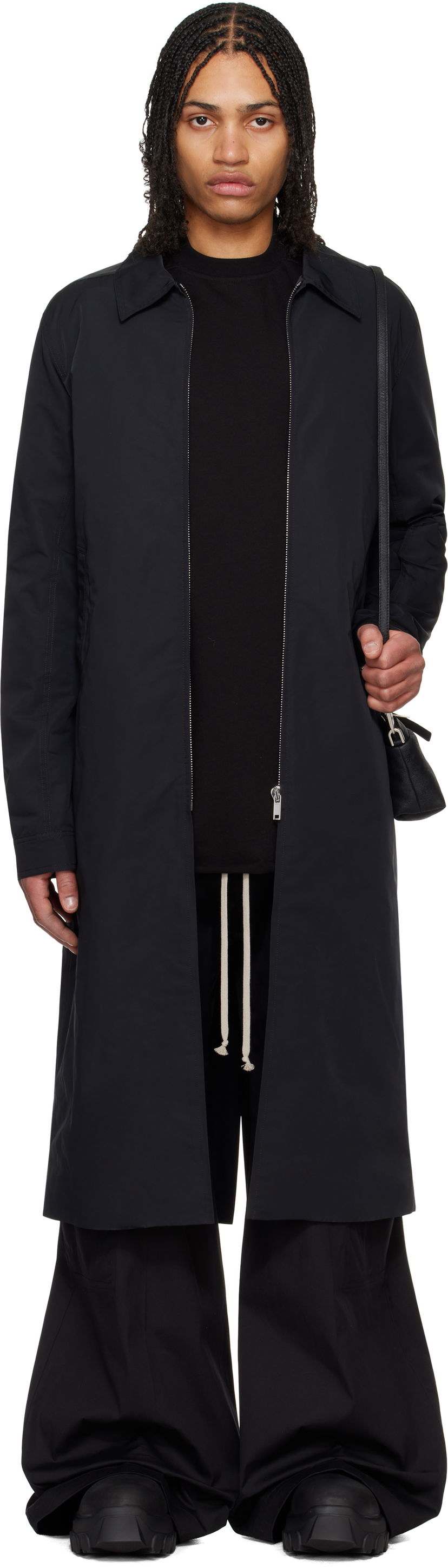 Тренчкот Rick Owens Rick Owens Hollywood Brad Coat чорний | RU01E5971 FT