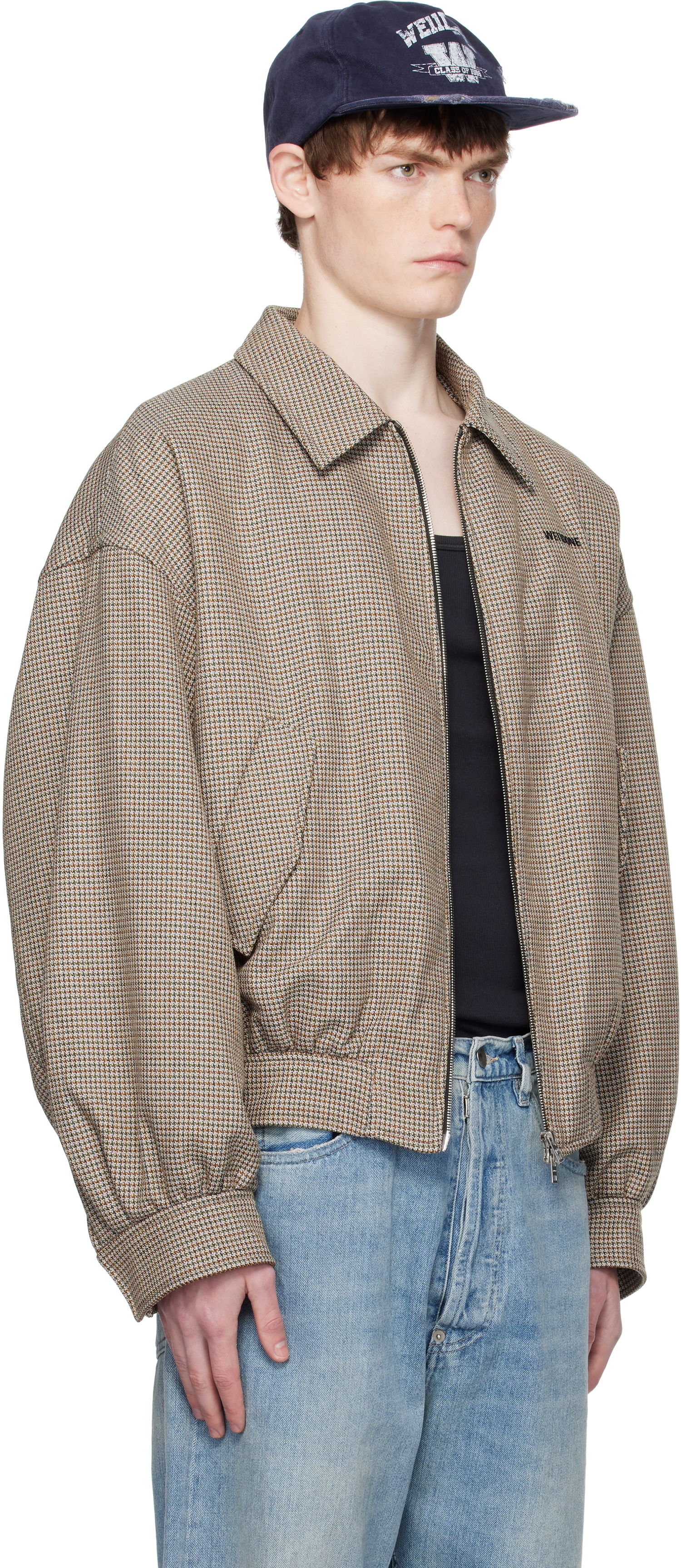 Куртка бомбер We11done We11done Checkered Bomber Jacket Коричневий | WD-JK2-25-013-M-BG, 1
