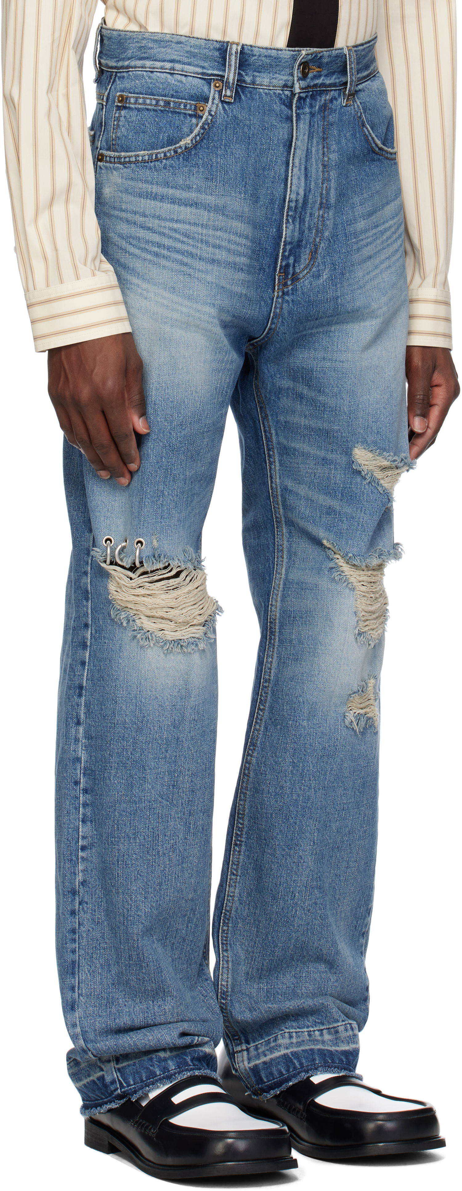Джинси We11done We11done Distressed Jeans Синій | WD-DP0-25-333-M-BL, 1
