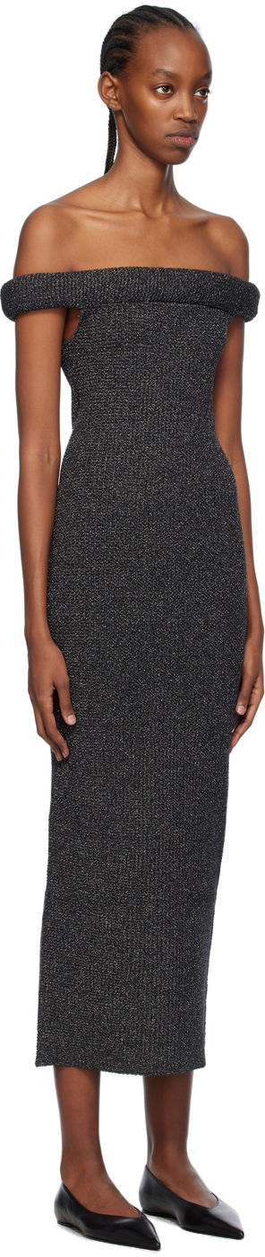 плаття TOTEME TOTEME Off-The-Shoulder Midi Dress Сірий | 241-WRD1179-YA0031, 1