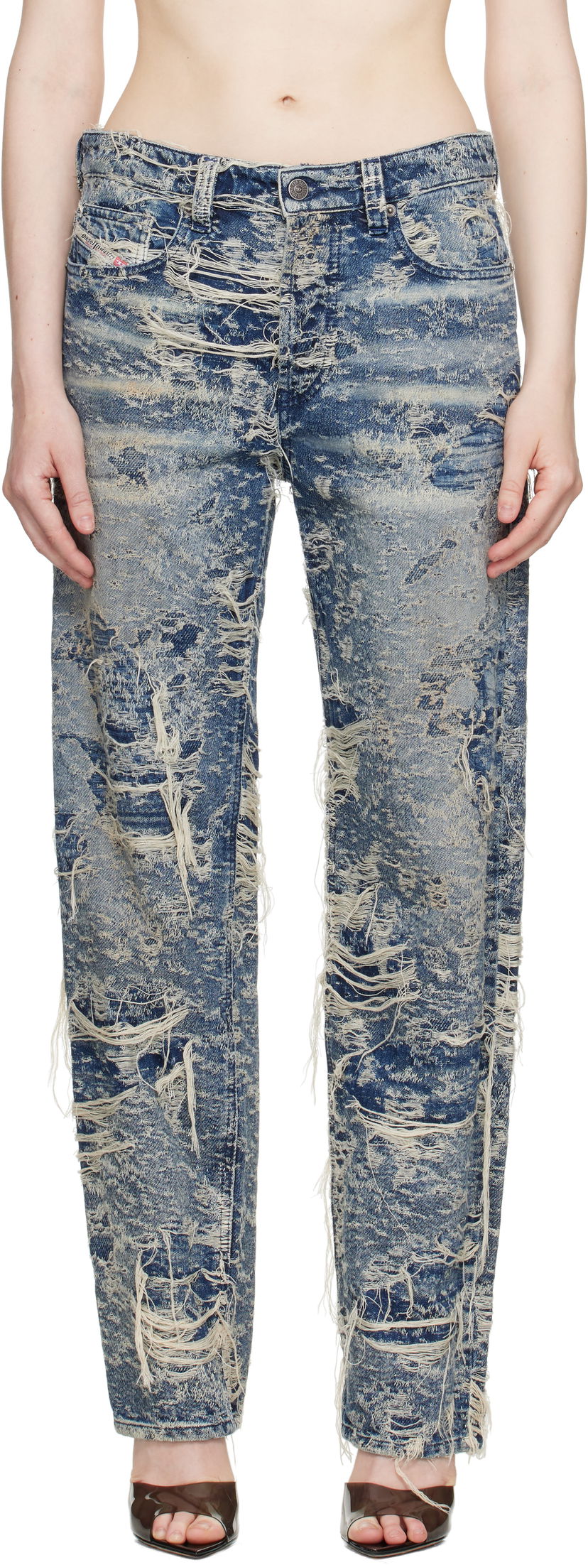 Джинси Diesel Diesel 1988 D-Ark Regular Fit Distressed Jeans Синій | A19193 09M04