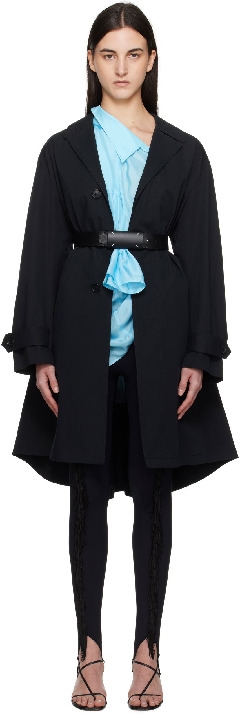 Тренчкот Maison Margiela MM6 Maison Margiela Spliced Trench Coat чорний | S52AH0078 S78537