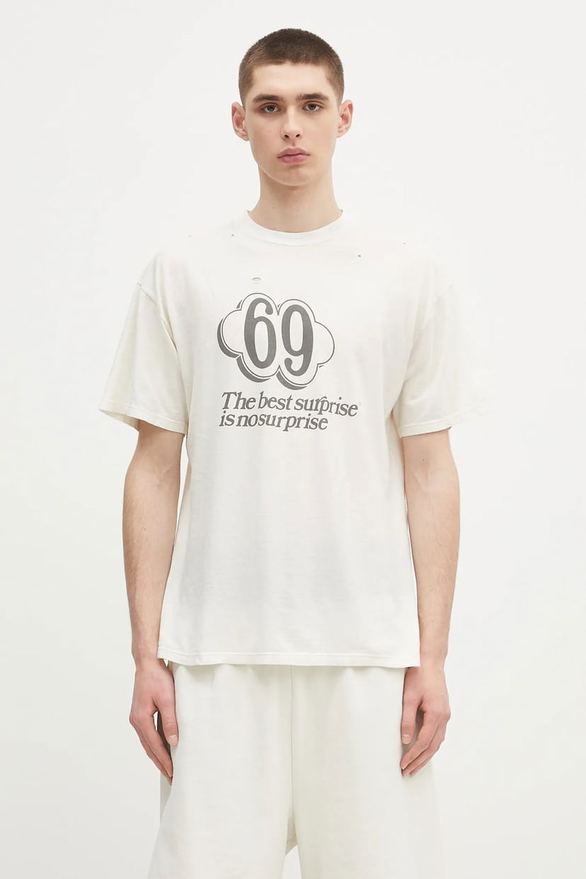 Футболка Aries Aries Destroyed 69 SS Graphic T-Shirt білий | AR6006903