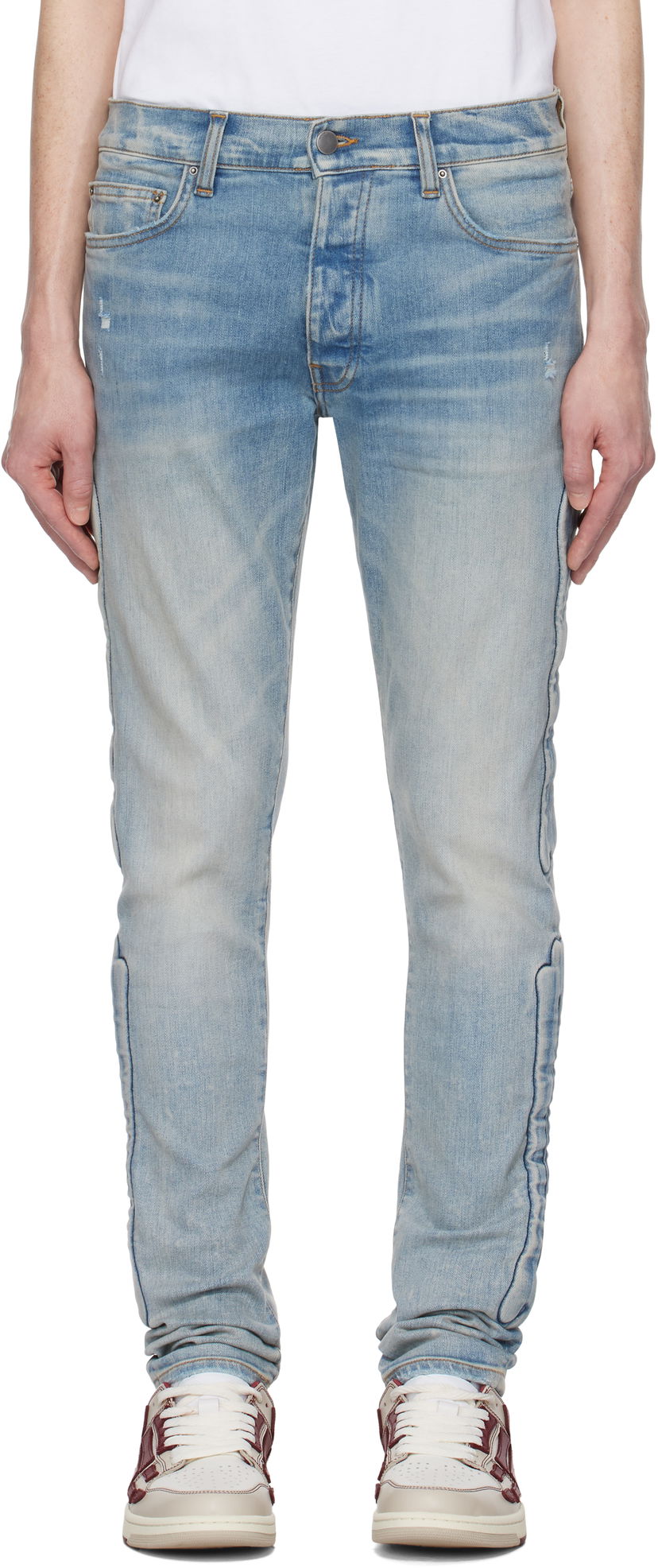 Джинси AMIRI AMIRI 3D Bones Skinny Jeans Синій | AMDNSY1132
