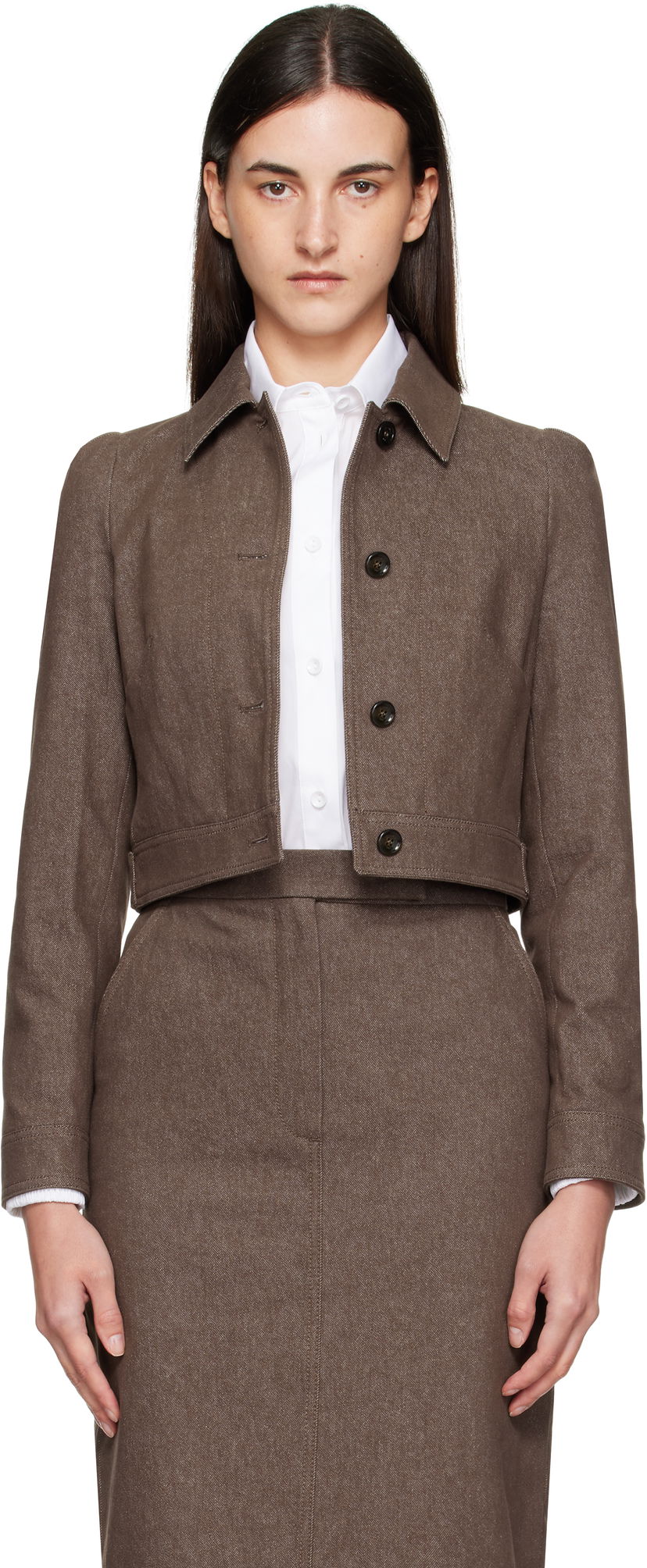 Куртка Max Mara Max Mara Carpa Cropped Jacket Коричневий | 2511041013600