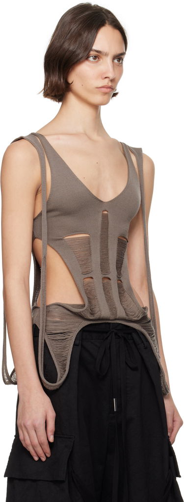 Безрукавка Rick Owens Rick Owens Hollywood Tanja Long Tank Top Сірий | RO01E7644 KGRIDM, 1