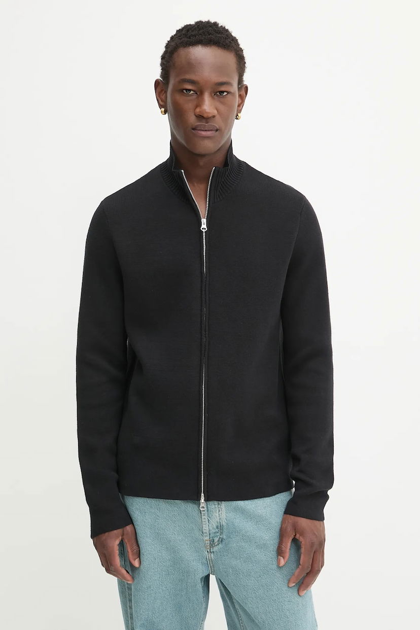Cветр Samsoe Samsoe High-Neck Full-Zip Knit Cardigan SANIKLAS чорний | M24300028
