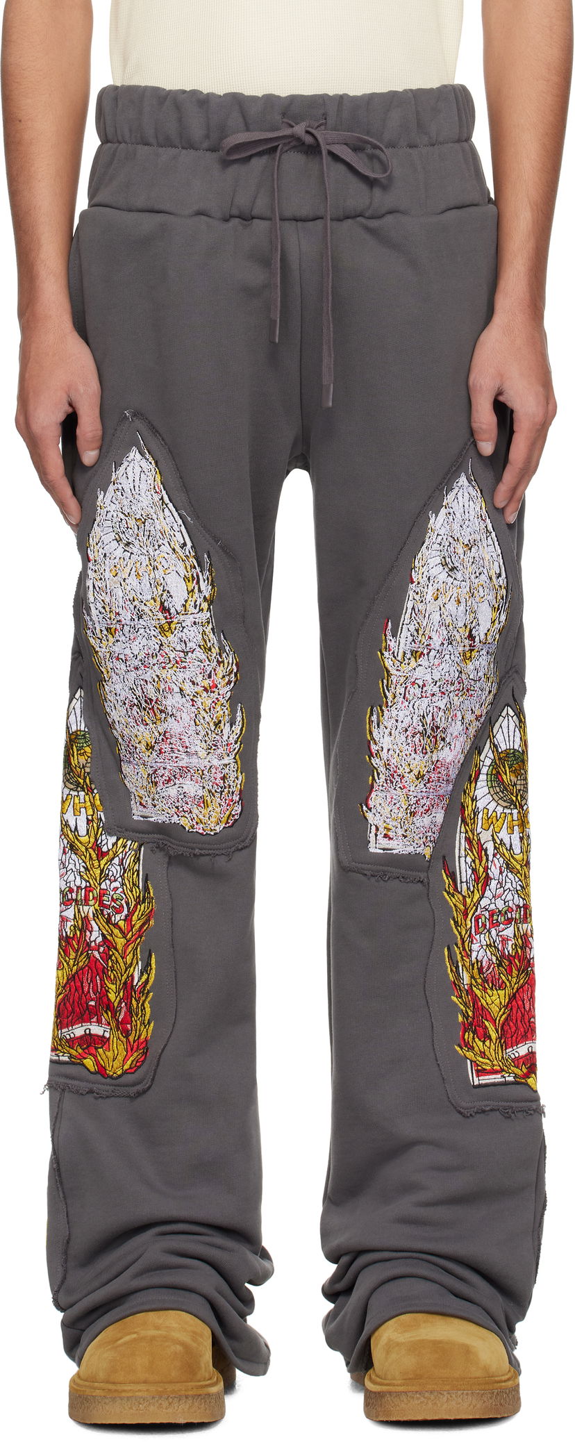 Спортивні штани Who Decides War Who Decides War Triple Flame Glass Sweatpants Сірий | 1121110021SS25