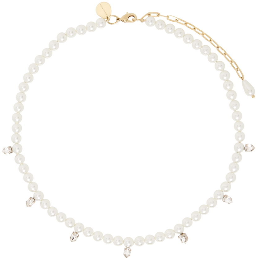 Кольє Simone Rocha Simone Rocha Pearl & Crystal Dagger Choker Necklace білий | NKS65 0913
