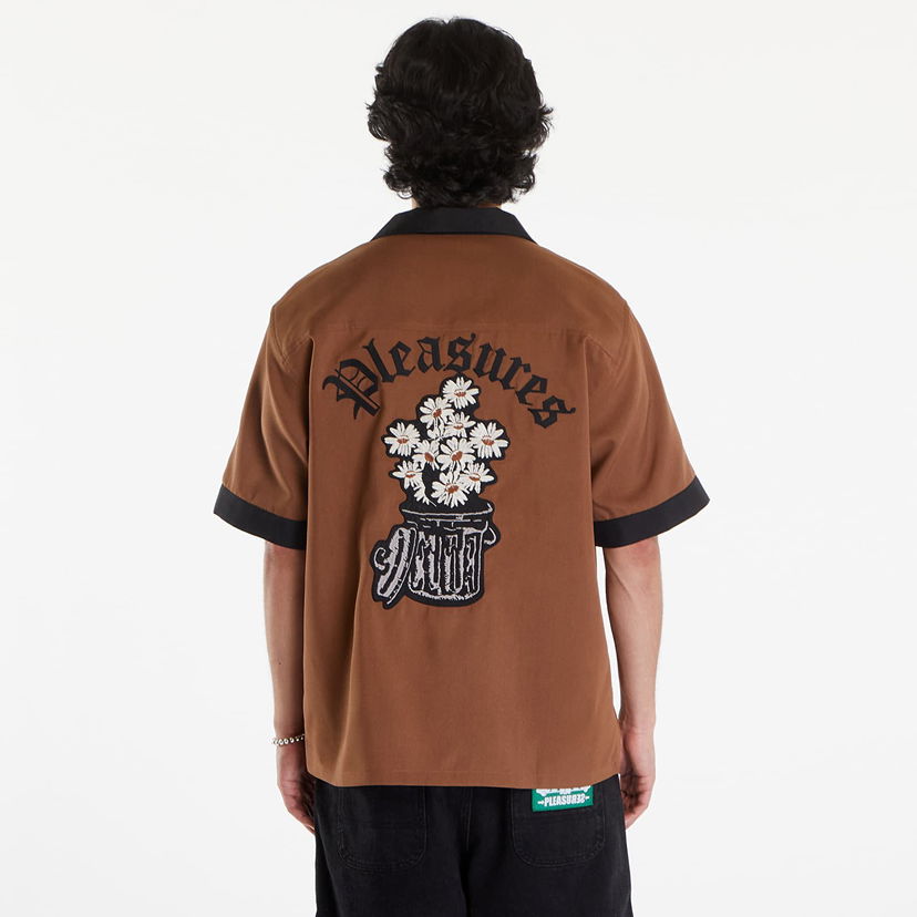 Сорочка Pleasures Daisy Bowling Button Down Shirt Brown Коричневий | P24SU001 BROWN