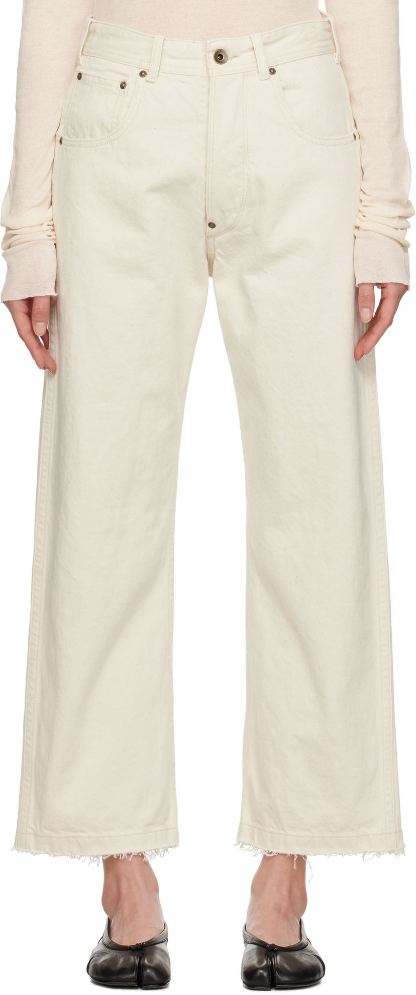 Джинси Maison Margiela Maison Margiela Frayed Jeans білий | S50LA0240 M30026