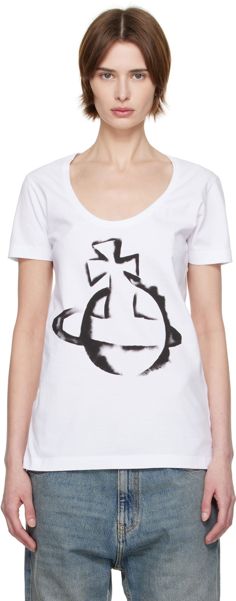 Футболка Vivienne Westwood Vivienne Westwood Stencil Orb Lollo T-Shirt білий | 3G010034-J001M-