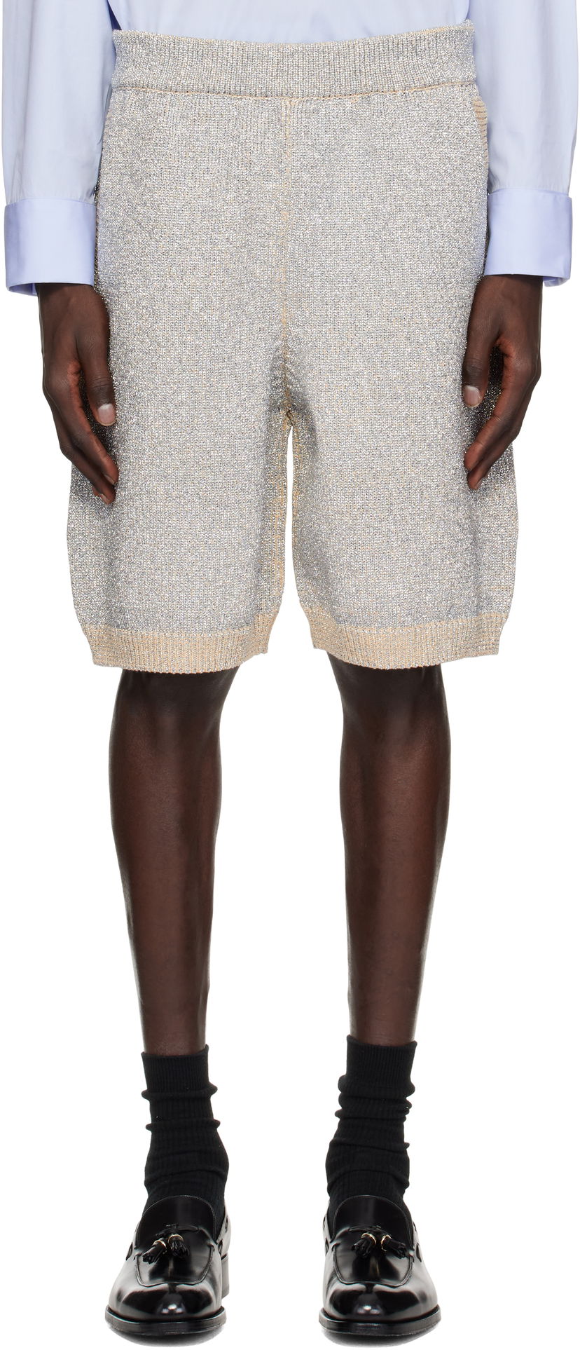 Шорти Dries Van Noten Dries Van Noten Metallic Knit Shorts Металік | 251-021205-1710