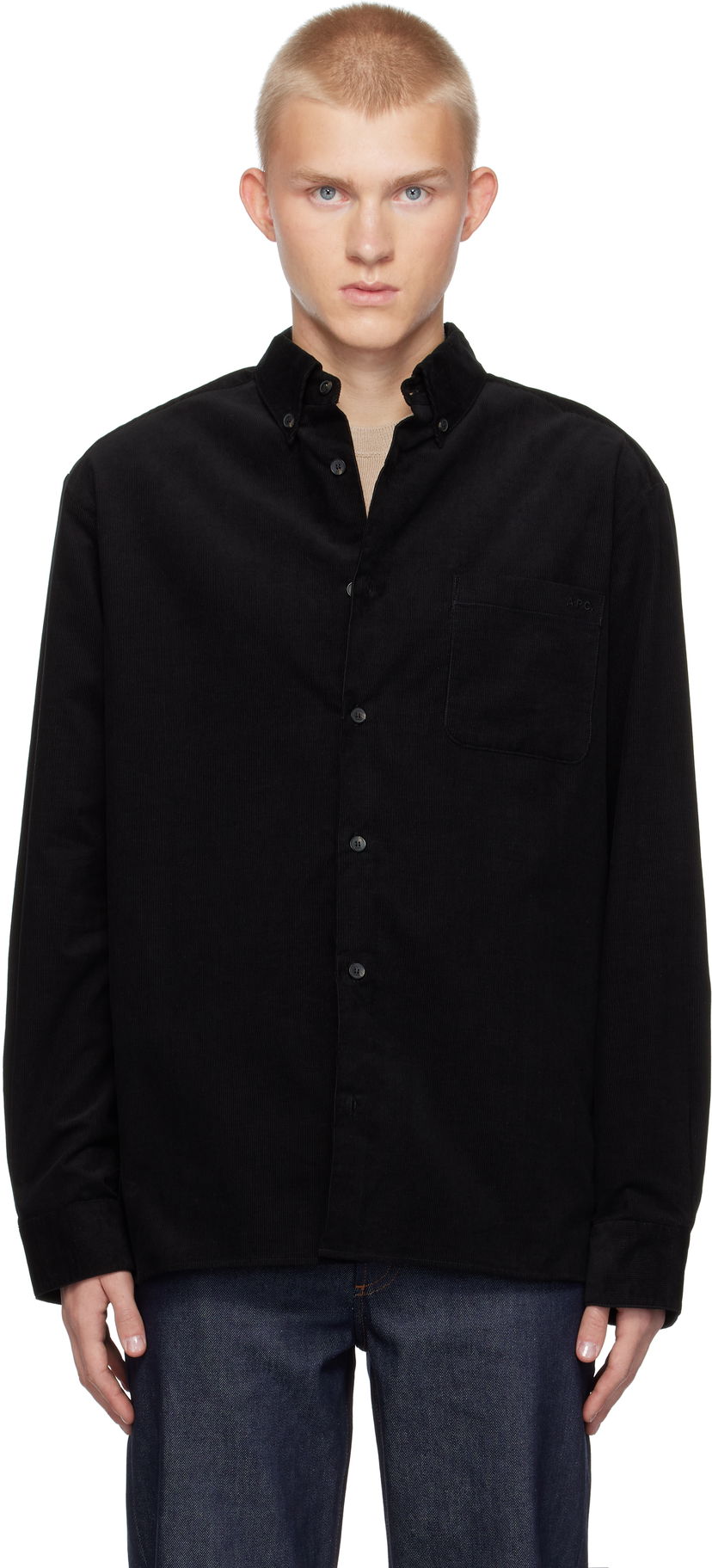 Сорочка A.P.C. Corduroy Shirt чорний | COHFR-H12599