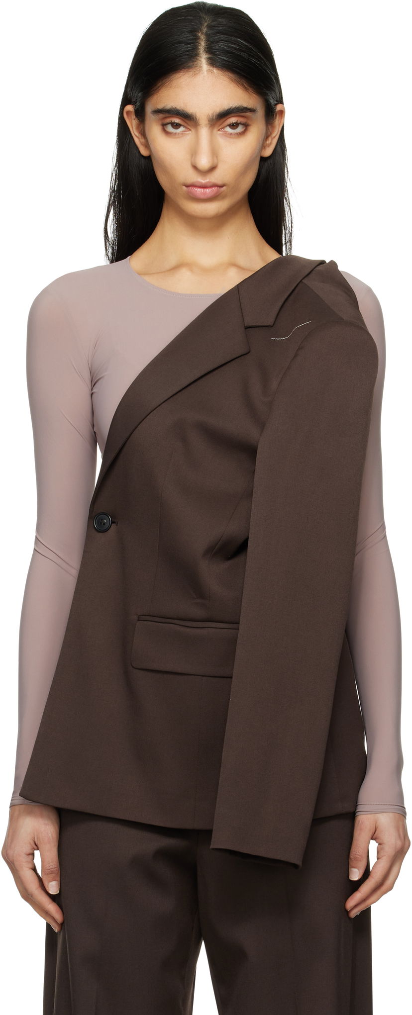 Куртка Maison Margiela MM6 Maison Margiela Twist Suit Blazer Коричневий | S52BN0141 S47848