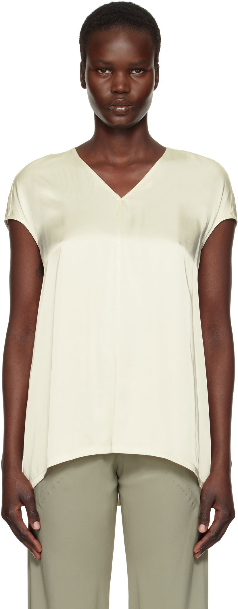 Футболка Rick Owens Rick Owens Hollywood Floating T-Shirt бежевий | RP01E7256 SCH