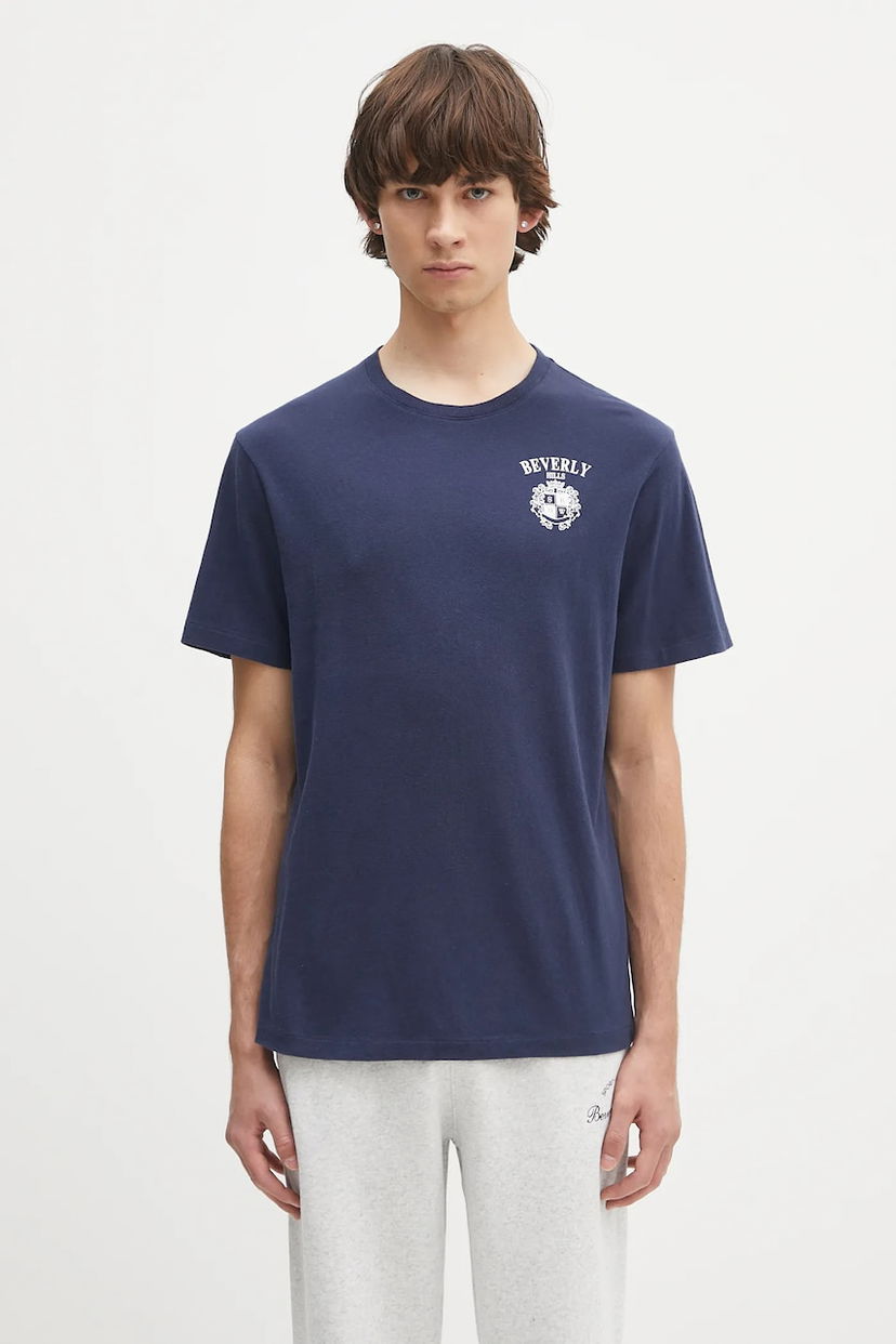 Футболка Sporty & Rich Sporty & Rich Bh Crest Soft T-Shirt темно-синій | TO089626256BL106
