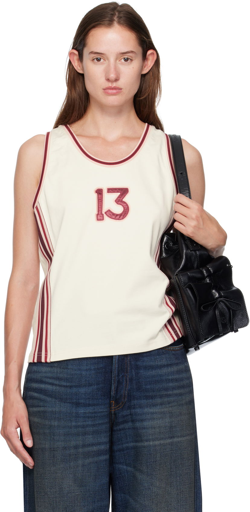 Безрукавка Acne Studios Acne Studios Embroidered-Logo Tank Top бежевий | BL0424-