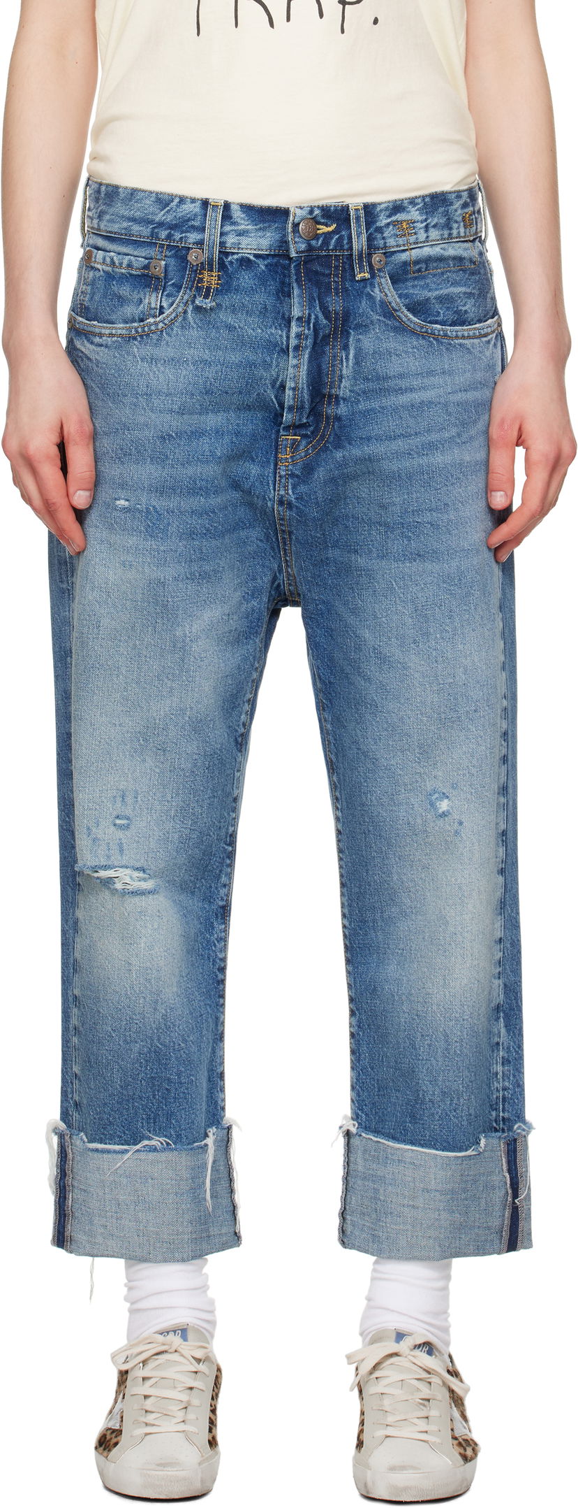 Джинси R13 R13 Tailored Drop Cropped Jeans Синій | R13W6452-D283C