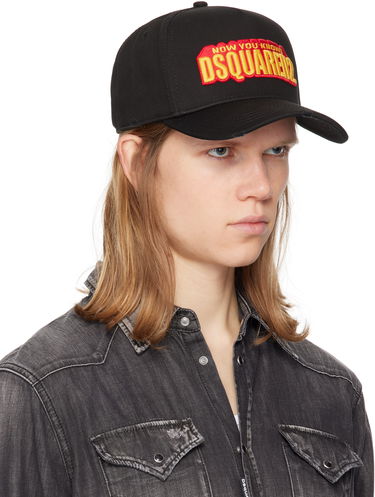 Кепка DSQUARED2 Dsquared2 Logo Patch Cap чорний | BCM0901-05C00001-2124, 1