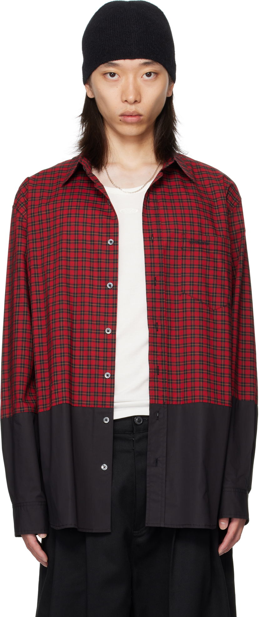 Сорочка VETEMENTS VETEMENTS Splitted Plaid Shirt Червоний | UH76SH630RB