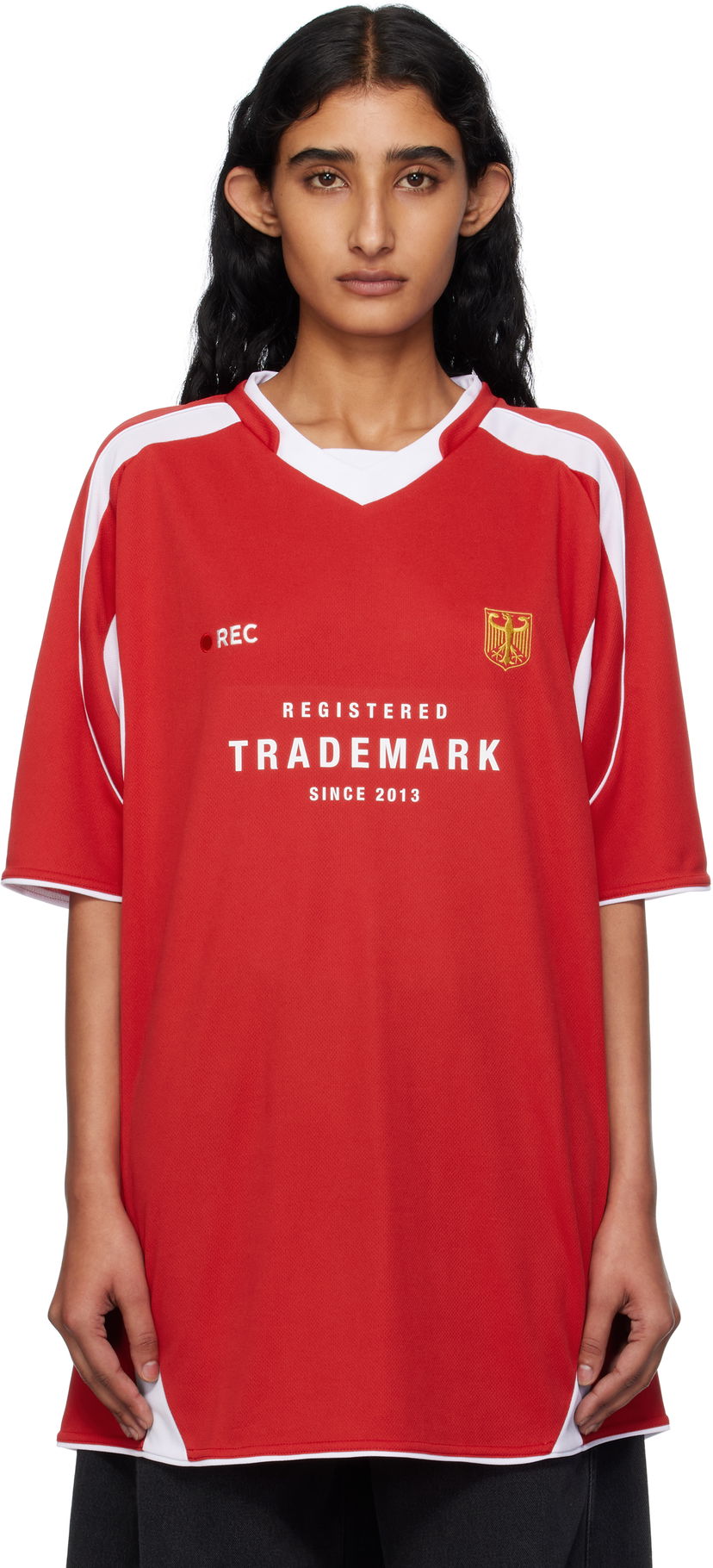 Джерсі VETEMENTS Vetements 'Trademark' Football T-Shirt Червоний | UH76TR500R