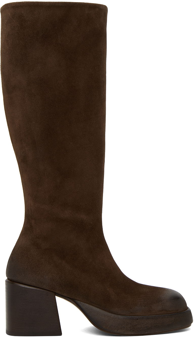 Одяг Marsèll Marsèll Plattino Suede Tall Boots Коричневий | MW7021 098