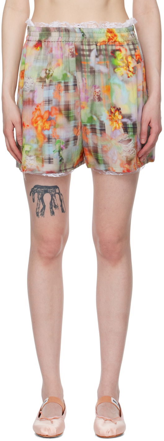 Шорти Collina Strada Collina Strada Odeon Floral-Print Lace-Trim Shorts Різнокольоровий | XX6017