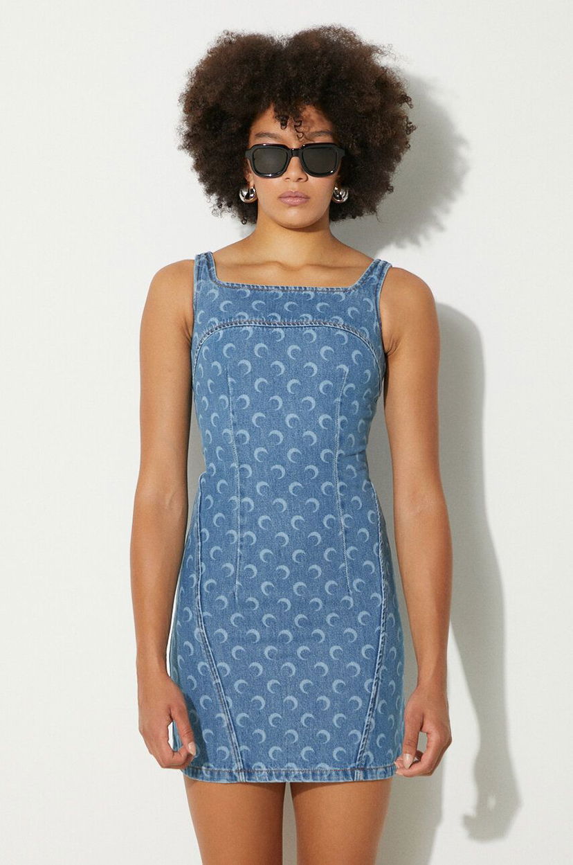 плаття Marine Serre Denim Mini Dress Синій | WDR056A