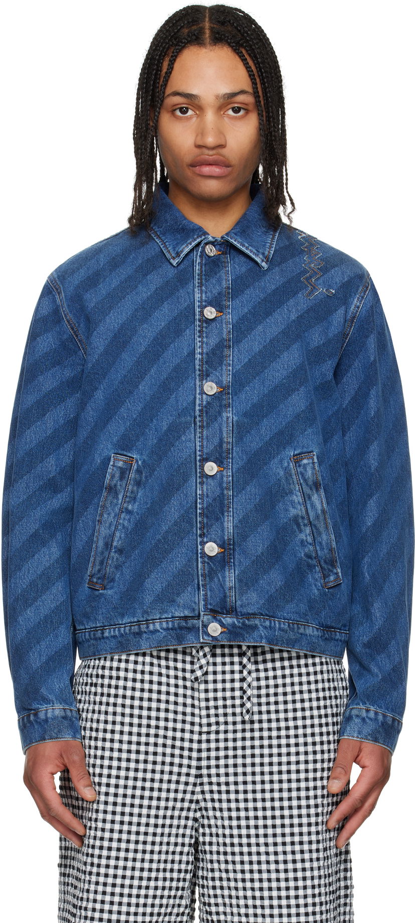 Куртка Marni Marni Striped Denim Jacket Синій | JUJU0050S0 USCX36