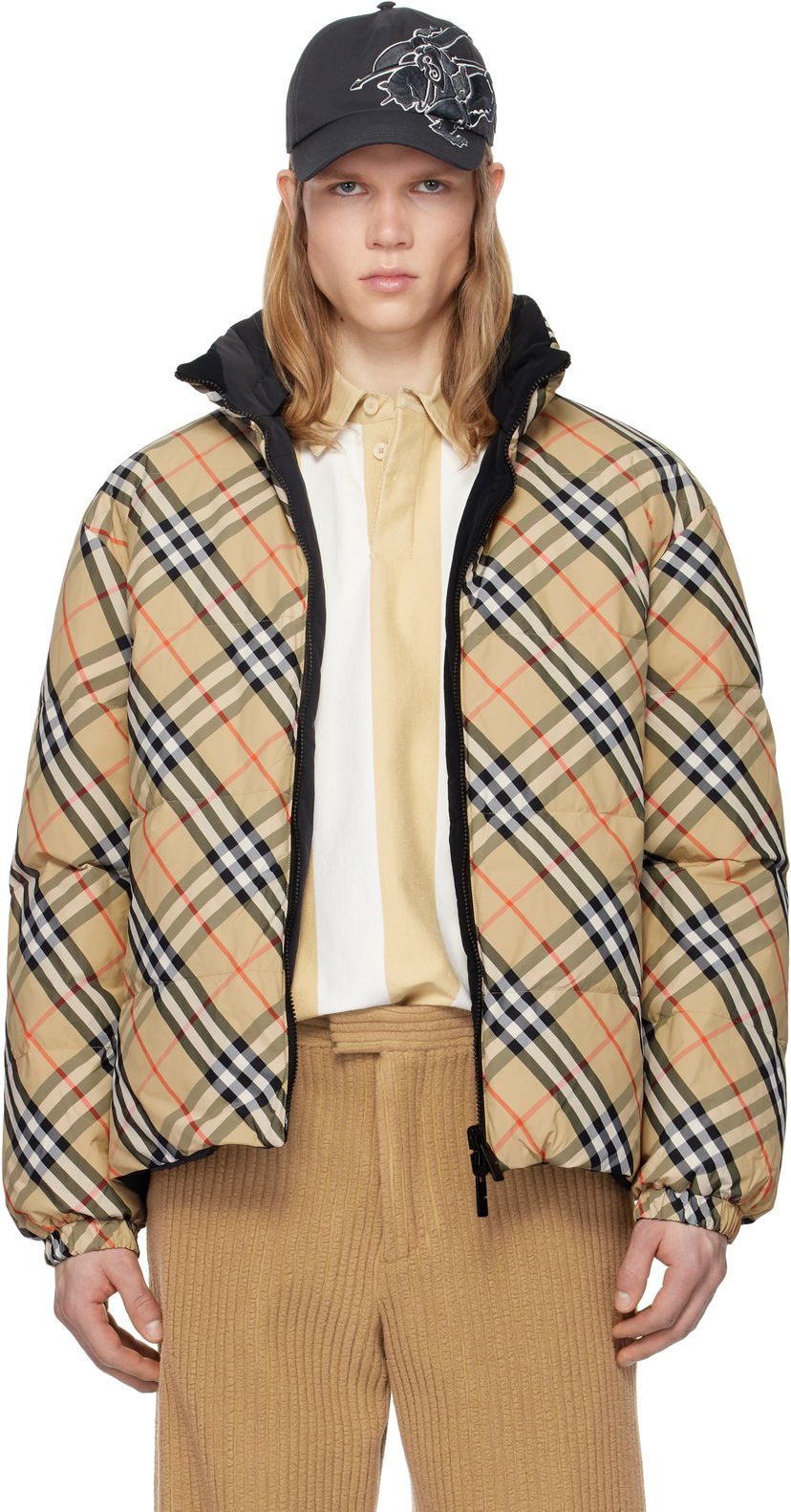 Пуховик Burberry Burberry Reversible Check Down Puffer Jacket бежевий | 8103931