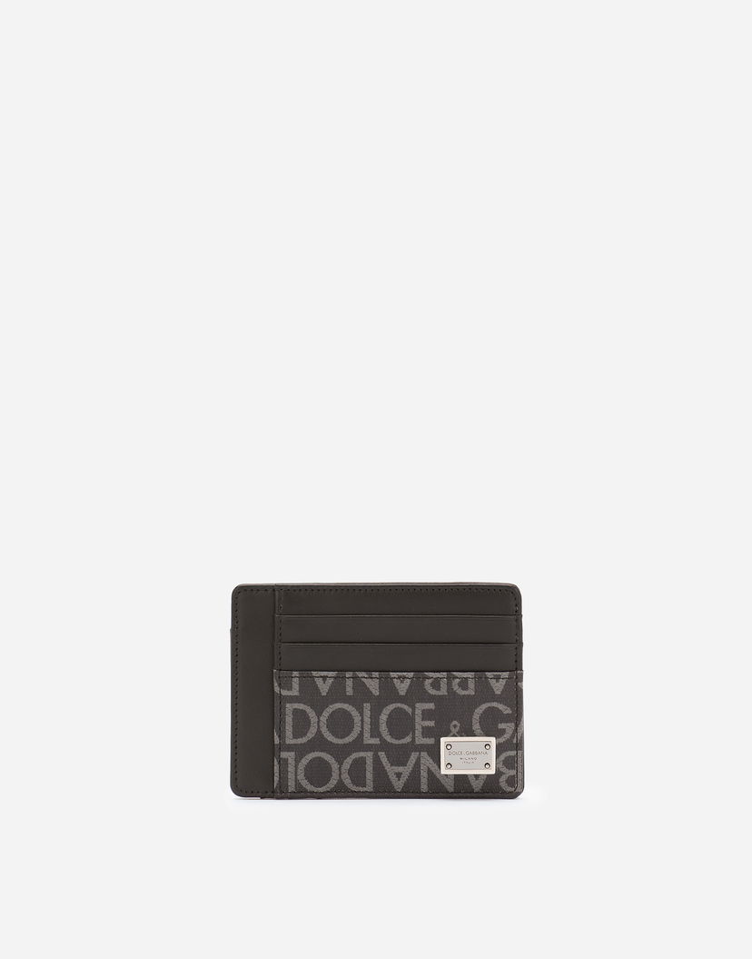 Гаманець Dolce & Gabbana Coated Jacquard Card Holder чорний | BP3325AJ7058B969