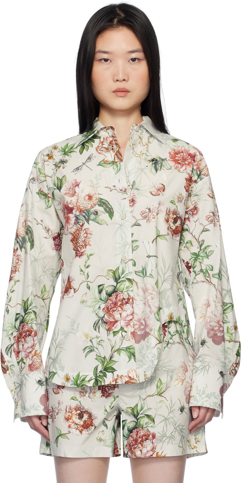 Сорочка The Attico Attico Eliza Floral-Print Long Sleeve Shirt Різнокольоровий | 250WCH00014 CCC053PR