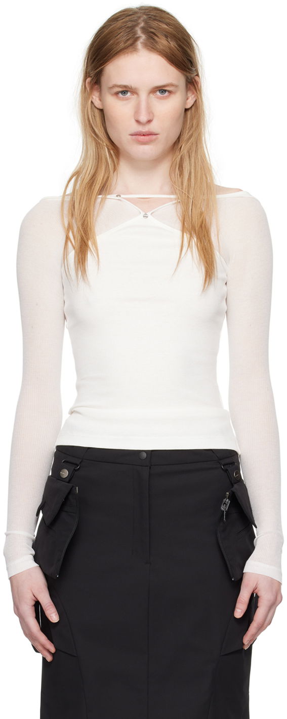 Безрукавка Dion Lee Pierced Long Sleeve T-Shirt білий | C3186SS24