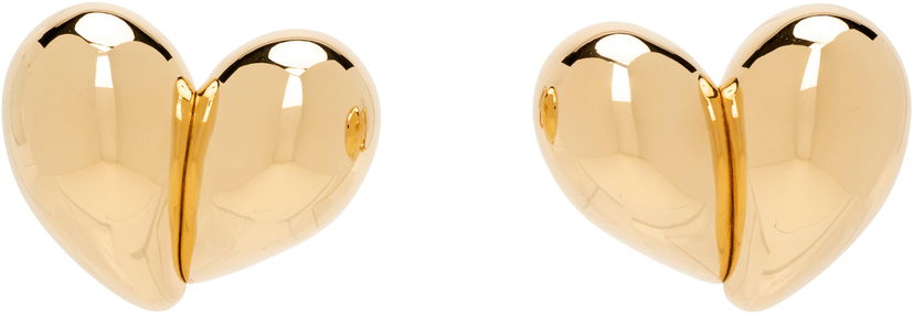 Сережки Bottega Veneta Bottega Veneta Gold Tone Split Heart Clip-On Earrings Жовтий | 838156 VAHU0