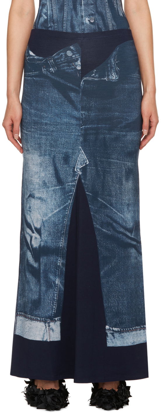 Спідниця Jean Paul Gaultier Gaultier Trompe L'œil Maxi Skirt Синій | 23/15-F-JU055-J530-5950