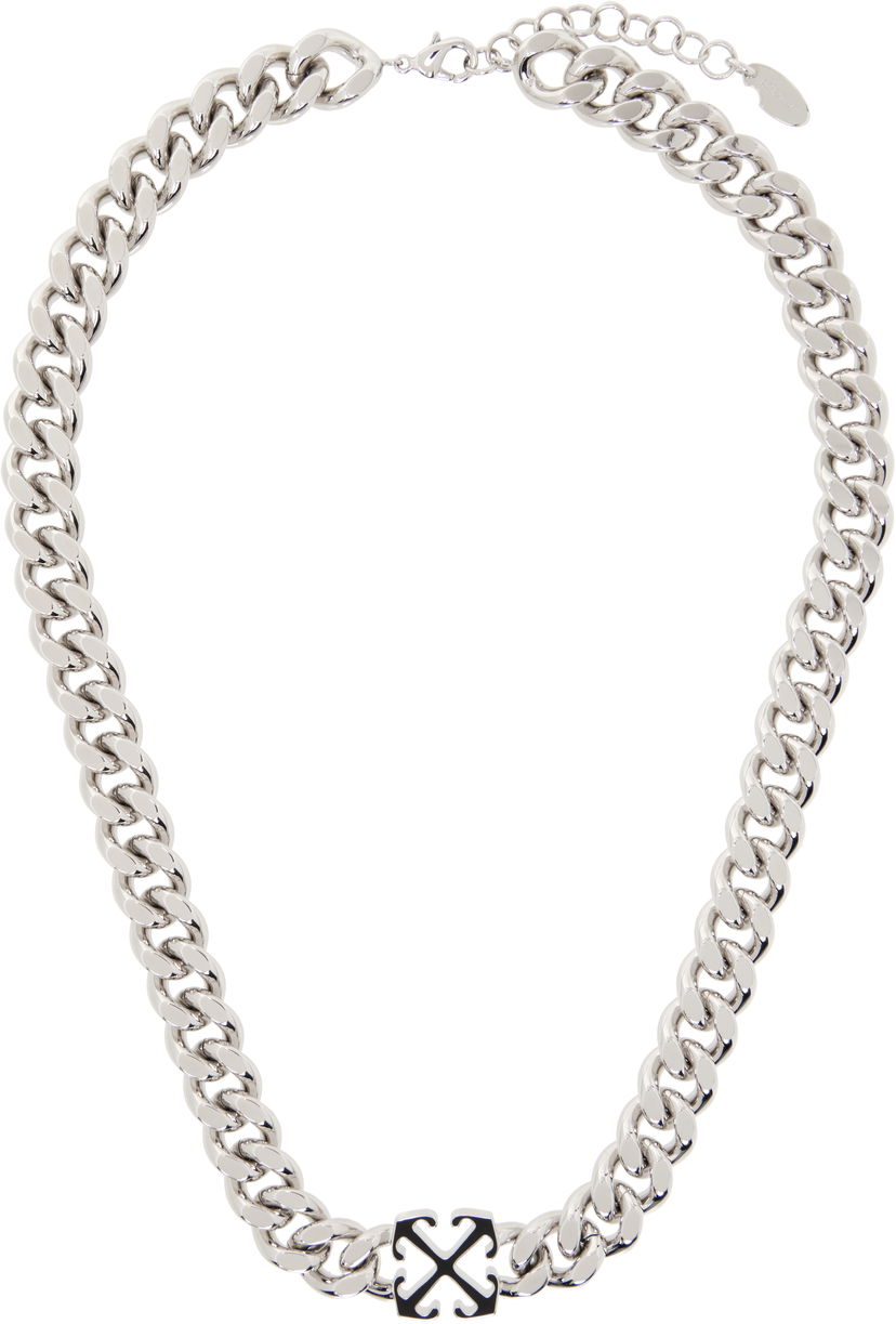 Кольє Off-White Chain Necklace With Enamel Arrow Металік | OMOB156C99MET0017210