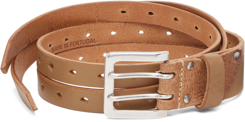 Ремені OUR LEGACY Leather Split Belt with Double-Prong Buckle Коричневий | A4258SOS