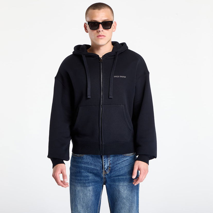 Світшоти DAILY PAPER Sweatshirt Boxy Zip Up Hoodie Black чорний | 2521072