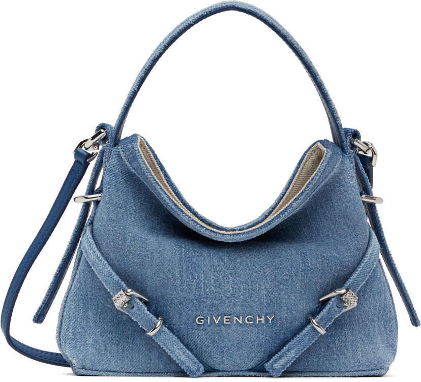 Сумочка Givenchy Givenchy Nano Voyou Denim Shoulder Bag Синій | BB60NHB27U420