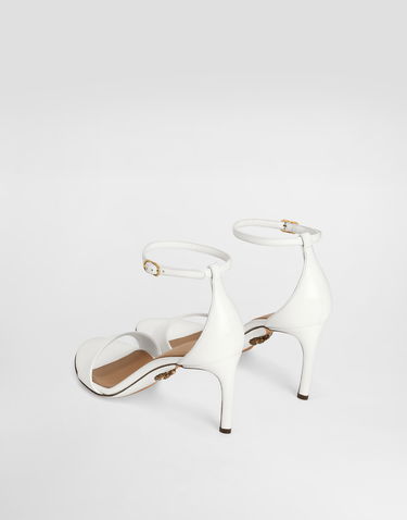Аксесуари Dolce & Gabbana Dolce & Gabbana Polished Goatskin Heeled Sandals білий | CR1774A573880002, 2