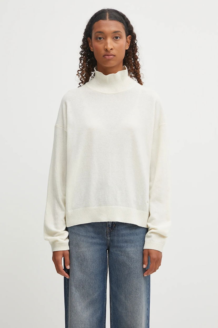 Cветр Napapijri Napapijri D-Mis Wool Blend Turtleneck Sweater білий | NP0A88XKN1J1