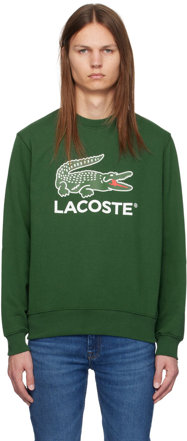 Світшоти Lacoste Green Crocodile Print Sweatshirt Зелений | SH1281_132
