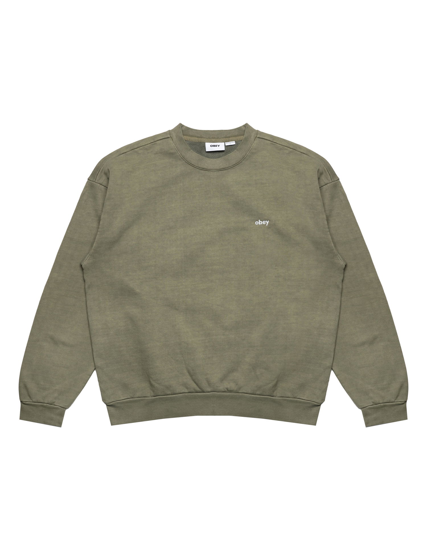 Світшоти OBEY Lowercase Pigment Dyed Crewneck Sweatshirt Зелений | 112480138-DLN, 0