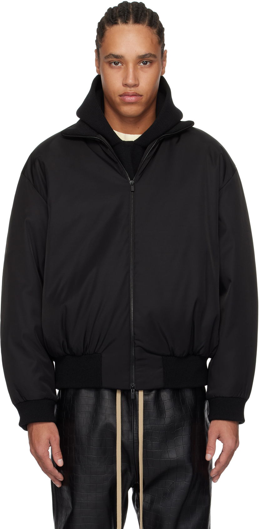 Куртка бомбер Fear of God Fear of God Nylon Wool Bomber Jacket чорний | FGE230-326NYW